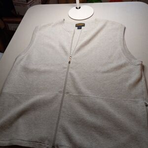 Woolrich Men's Lg Light Gray Heather Cotton Zipper Front Vest